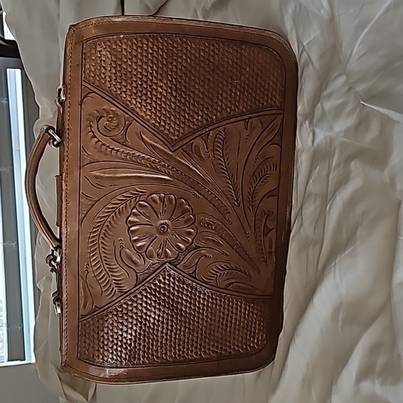 Tooled Leather Briefcase - Picture 3 of 7